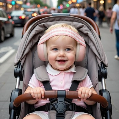 casque antibruit bébé rose poussette