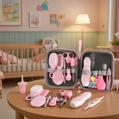 bébé trousse de toilette rose chambre poupon