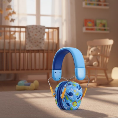 casque anti bruit bébé bleu baleine