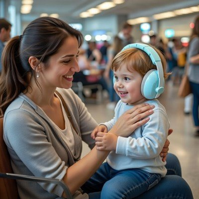 casque anti bruit bébé bleu ciel enfant salle attente