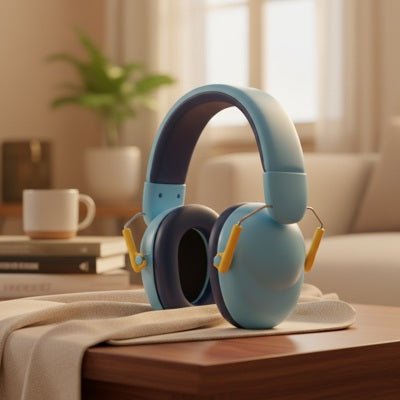 casque anti bruit bébé bleu uni