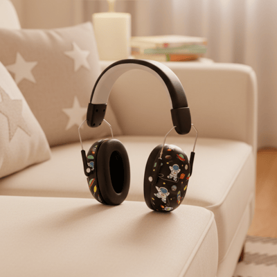 casque anti bruit bébé image en rotation