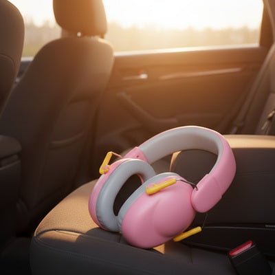 casque anti bruit bébé rose voiture