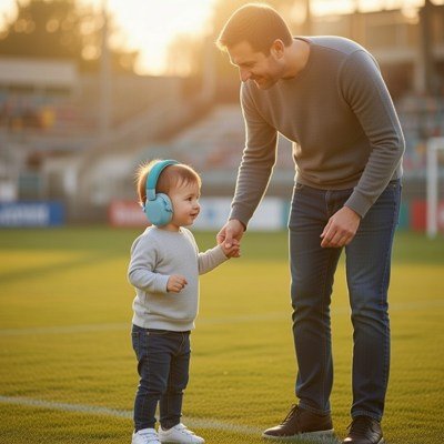 casque anti bruit pour bébé bleu profond football