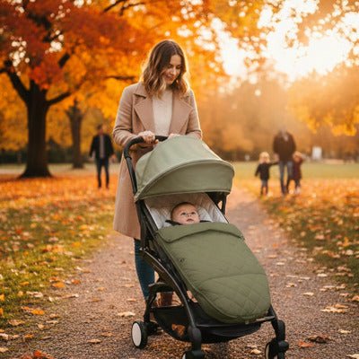 chancelière bébé vert olive parc automne