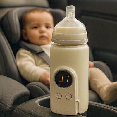 chauffe biberon portable avec bébé dans la voiture