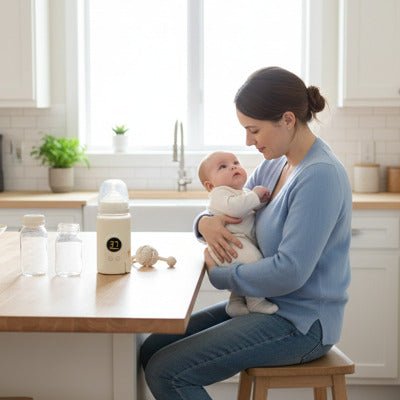 chauffe biberon portable maman dans cuisine