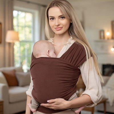 écharpe porte bébé café