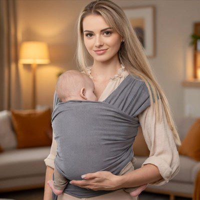 écharpe porte bébé grise