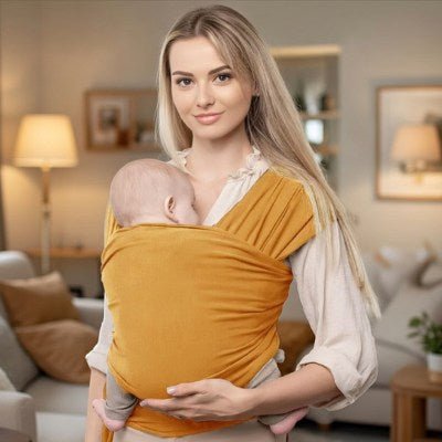 écharpe porte bébé ocre