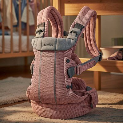 porte bébé baby bjorn rose tendre