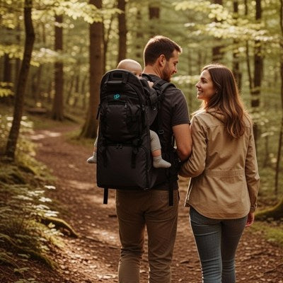 porte bébé randonne noir famille