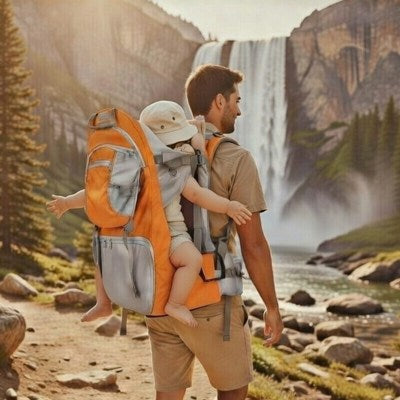 porte bébé randonnée orange papa