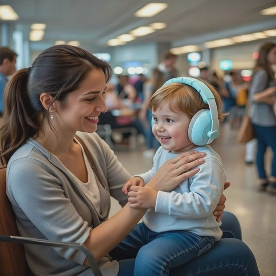 Casque anti bruit bébé bleu ciel enfants vidéo