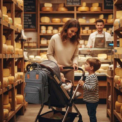 sac à langer sac à dos gris anthracite fromagerie