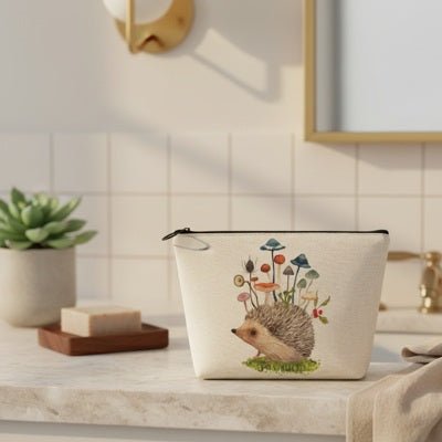 trousse toilette pour bébé hérisson champignons lavabo