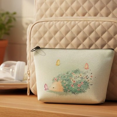 trousse toilette pour bébé hérisson papillons