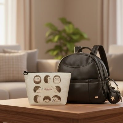 trousse toilette pour bébé hérissons petits avec sac langer noir